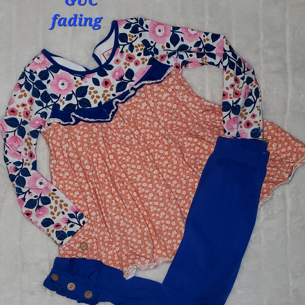 Cheeky Plum Floral and Blue Kids Matching Set